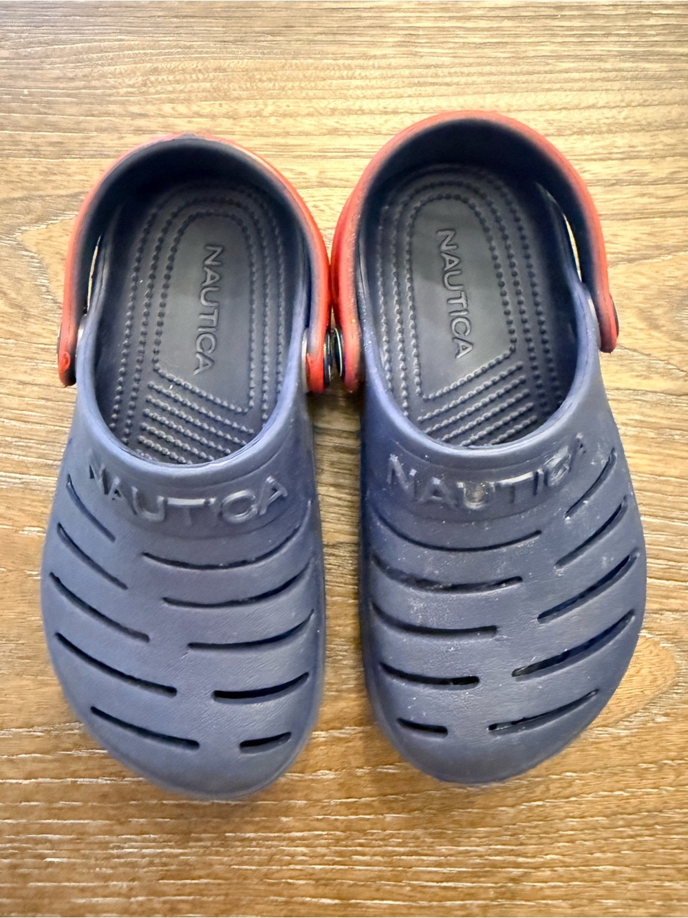 Nautica Kids Navy and Red Water Clog Sandals Size 9T